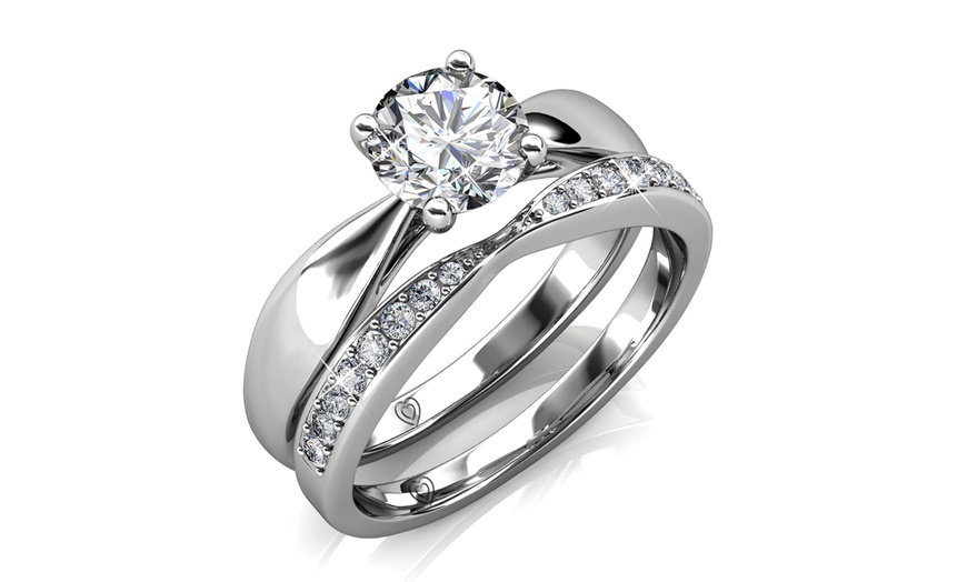 Image 14: Bague double Prestige avec cristaux autrichiens
