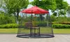 7.5-11ft Patio Umbrella Protective Mosquito Bug Net Screen w/ Zipper Closure