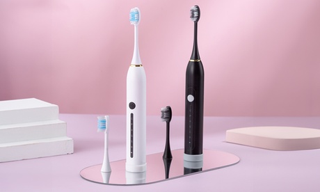 Electric Sonic Toothbrush with 6 Cleaning modes and 8 Brush Heads Black