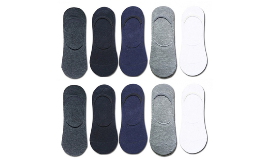 Image 3: 5 or 10 Pairs Men's Breathable Invisible Socks