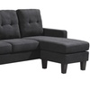 Image 8: Reversible Velvet L-Shaped Sectional Sofa with Ottoman Corner Couch