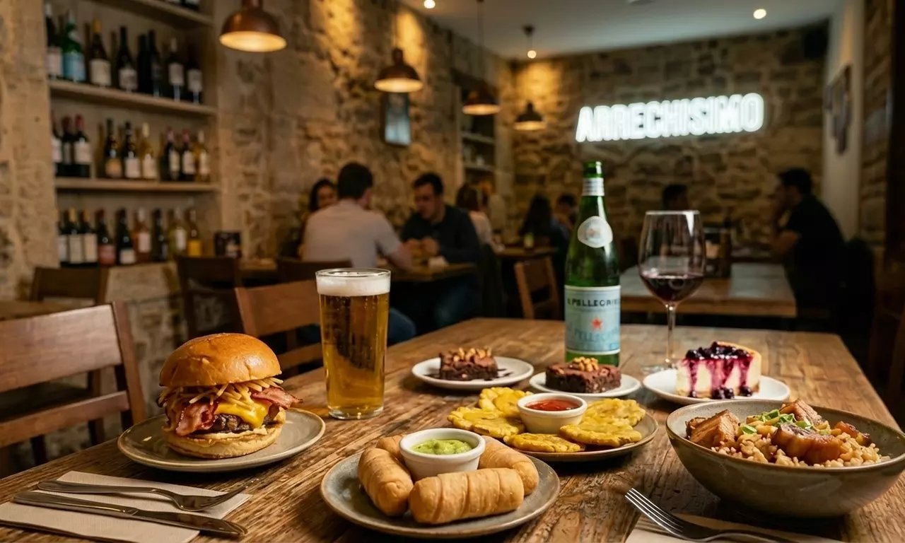 Menú Fusión con entrante, principal, postre y bebida