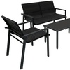 Image 3: Rattan-Effect Patio Furniture Set with Table 