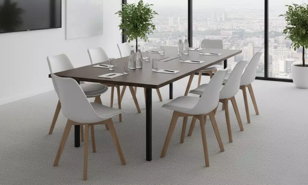 Set 4 sedie in ecopelle e legno di faggio