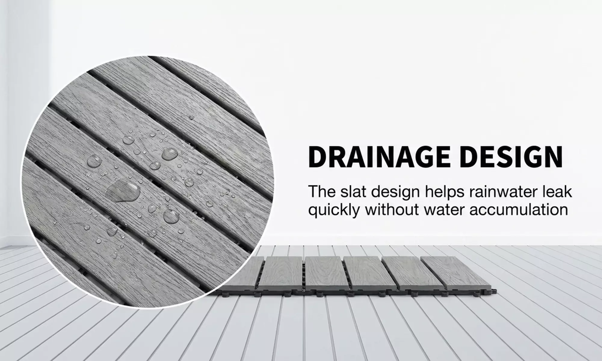 Outsunny Composite Interlocking Deck Tiles