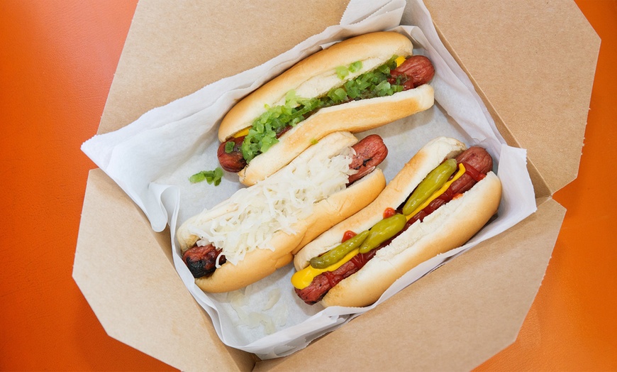 Image 2: Hot Dogs for 1 to 8 People: 1 Hot Dog, Bag of Chips, and Drink Each