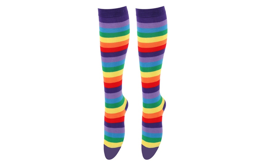 Image 3: Three-Pack Polyester Spandex Knee Socks