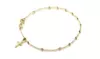 Italian 18K Gold Plated 925 Sterling Silver 7 Inch Rosary Cross Bracelet