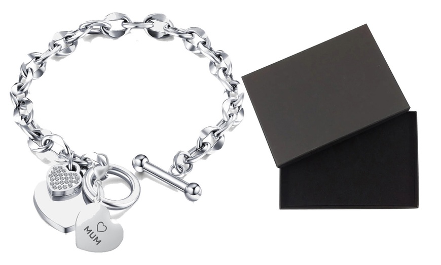 Image 2: Mum Heart Toggle Bracelet made with Crystals from Swarovski®