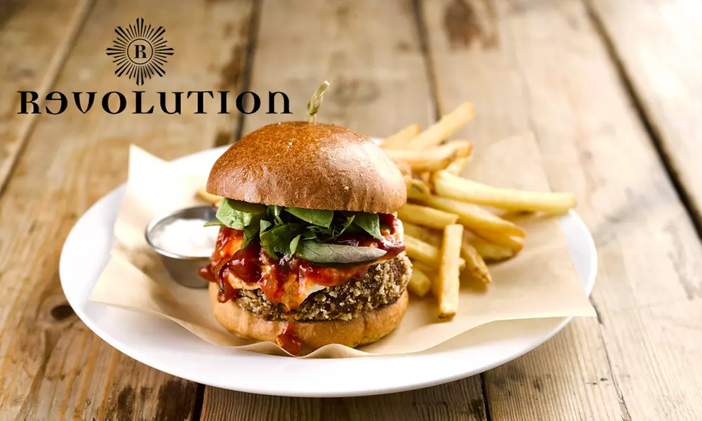 Pizza or Burger and Cocktail for One or Two at Revolution Bars, Multiple Locations (Up to 59% Off) - Primary Image