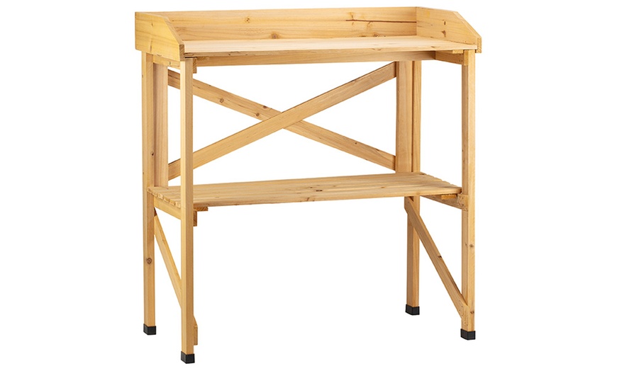 Image 2: Garden Grow Wooden Potting Bench or Storage Cabinet