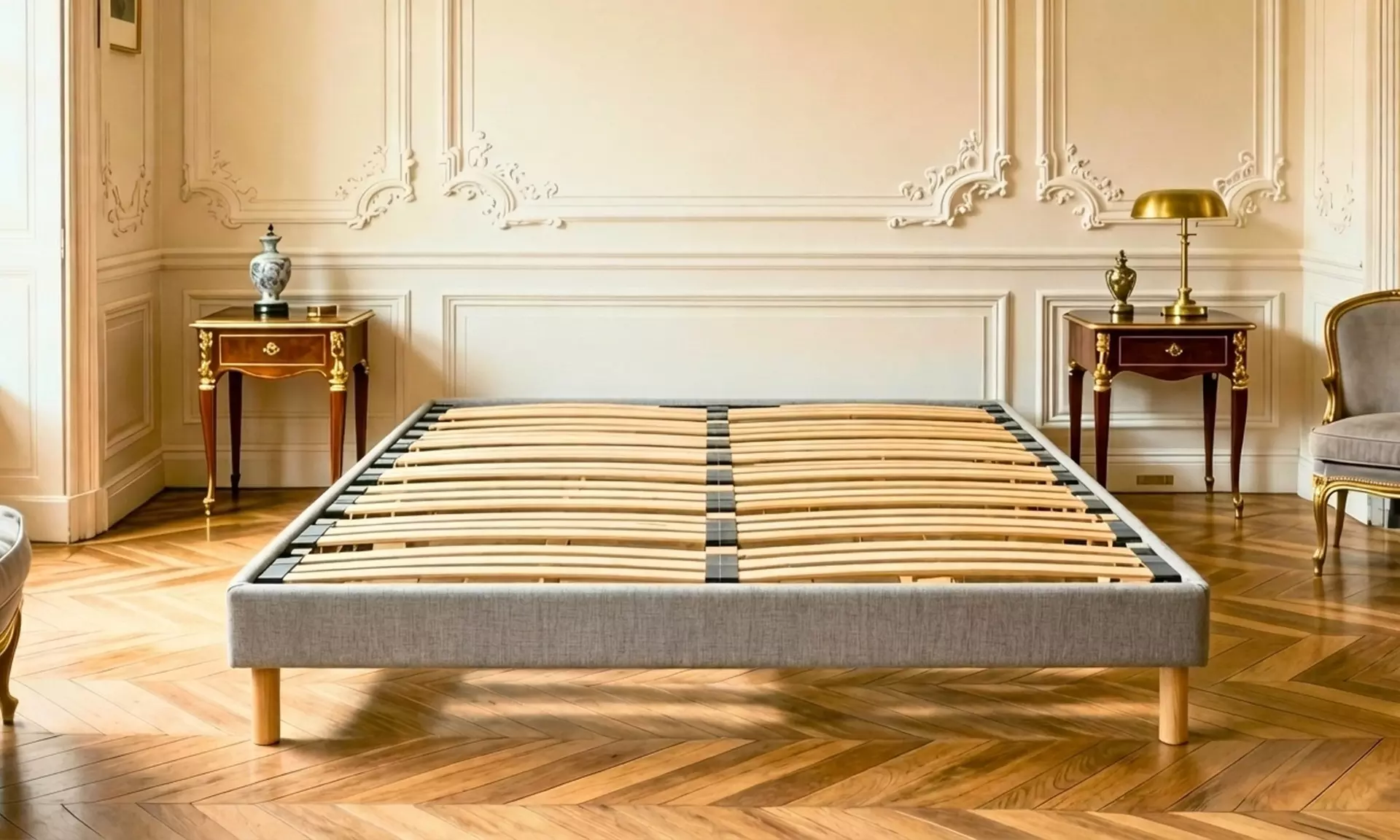 Base letto a doghe in legno di abete