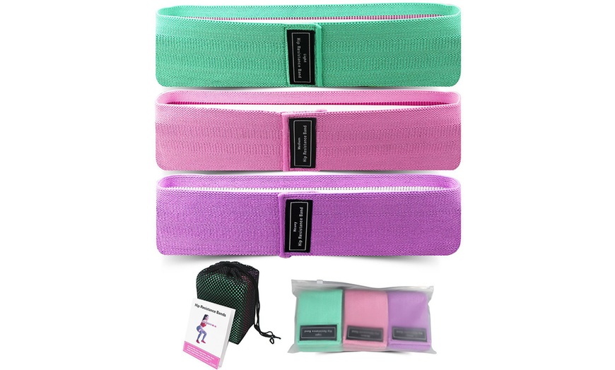 Image 5: 3Pcs Resistance Hip Booty Bands