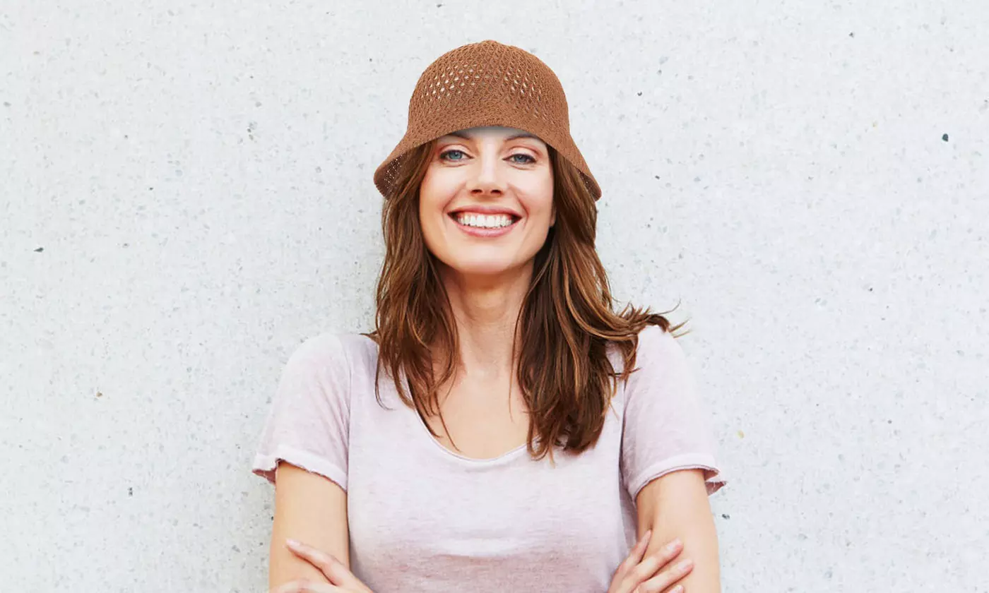 Women's Summer Knit Wide Brim Foldable Bucket Hat
