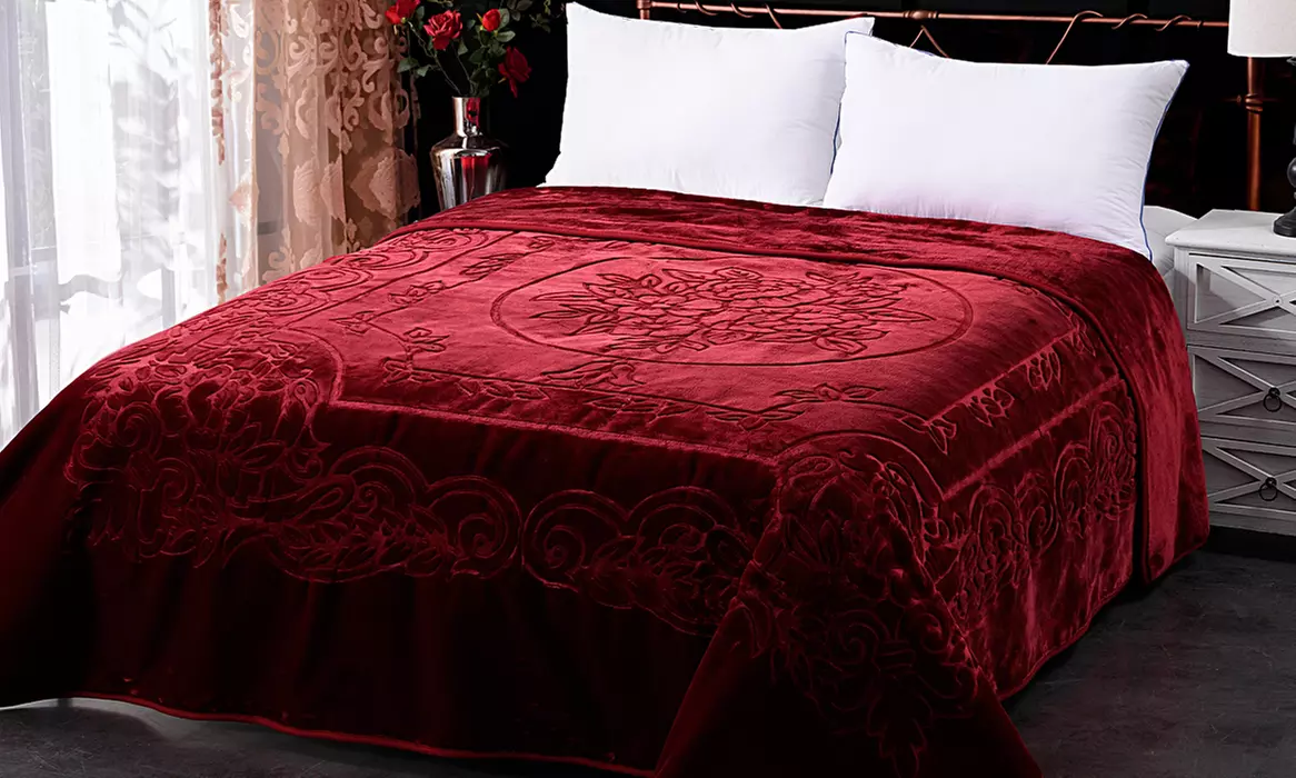 Floral Embossed Heavyweight King-Sized Blanket - Second Medium