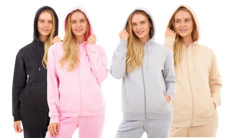 Groupon Women's Black Basic Zip Through Hoodies: / Small