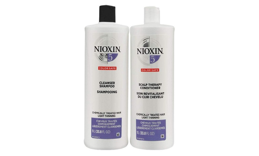 Image 2: Nioxin Cleanser Shampoo and Scalp Therapy Conditioner Liter 33.8 oz Set Combo