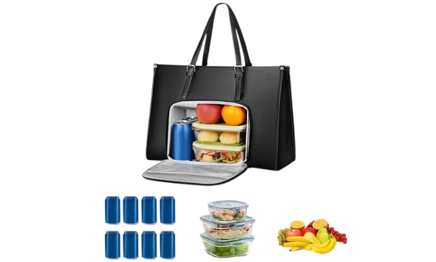 Image 10: Laptop Tote with Lunch Compartment