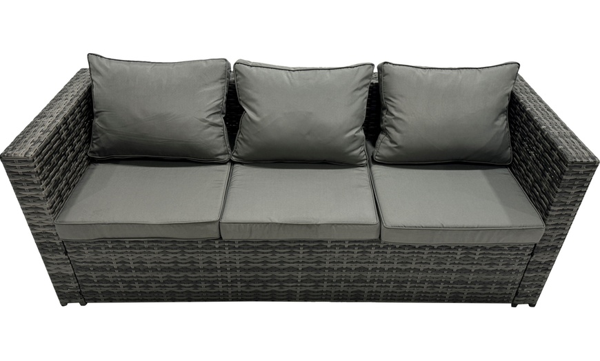 Image 3: Fimous Wicker Outdoor Rattan-Effect Garden Furniture Set 