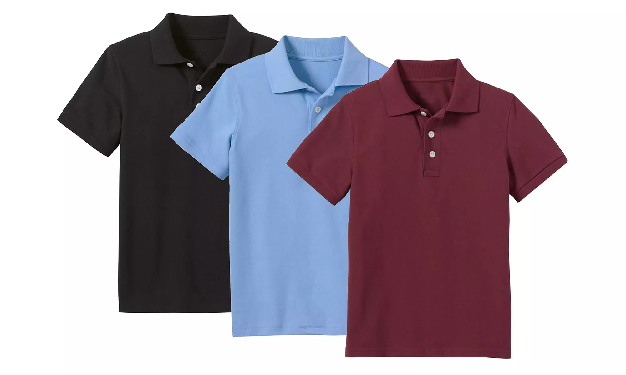 3-Pack Boy's Short Sleeve School Uniform Pique Polo Shirts (Sizes, 4-20)
