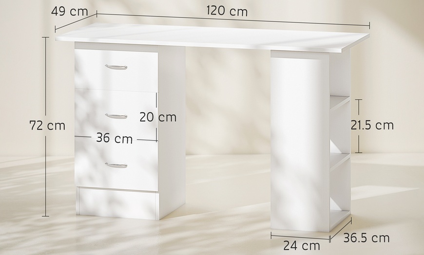 Image 7: HomCom Computer Desk Table Workstation 120cm 