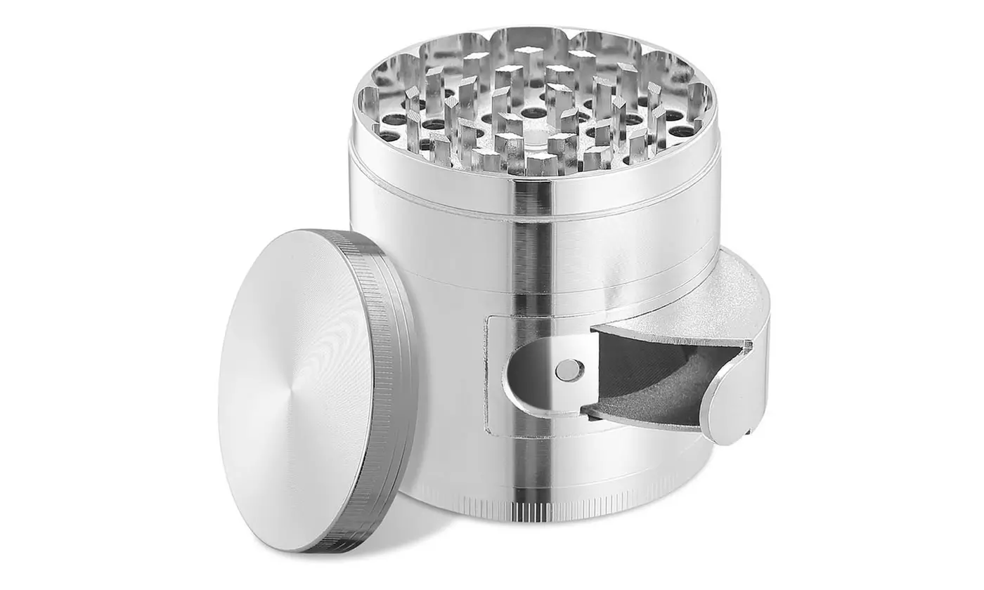 iMounTEK 4-Piece Herb Spice Tobacco Grinder with Window & Scraper