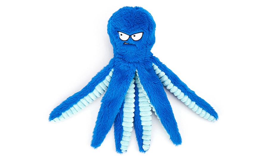 Image 2: Plush Squeaky Octopus Dog Toy