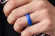 Men's 7 Pack Silicone Rubber Wedding Ring Band Set - Second Medium