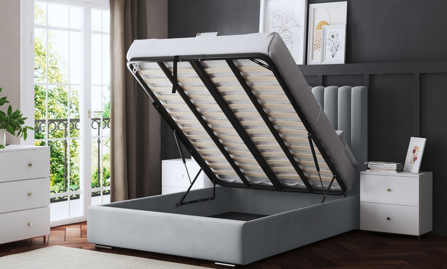 Image 16: Evangeline Panel Bed with Optional Ottoman Gas Lift Storage