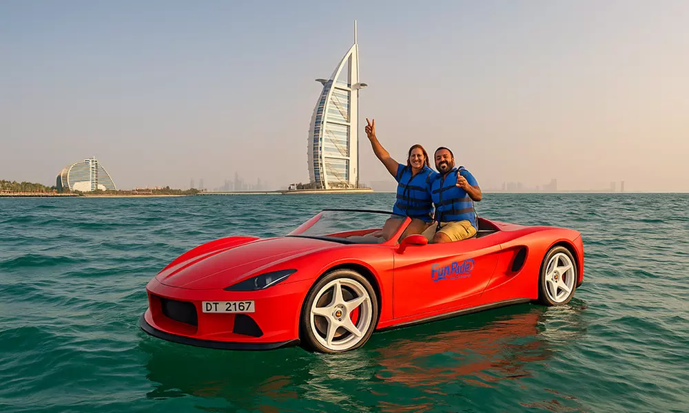 20–30 Min Jet Car Ride or Flyboard Combo with Burj Al Arab View by Fun Beach Water Sports Dubai - Up to 25% Off - Primary Image