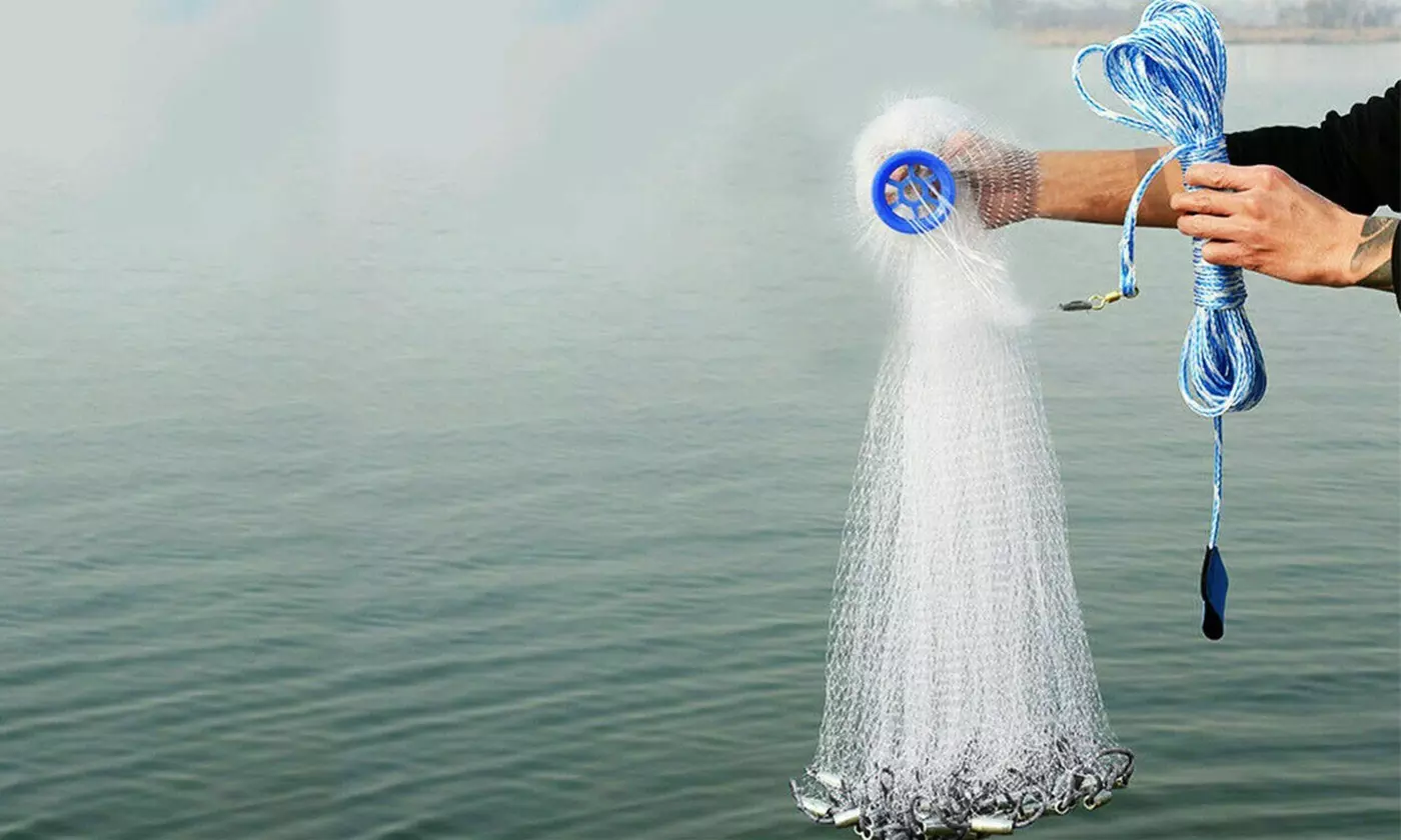 LakeForest 6ft/8ft Fishing Cast Net Easy Throw Bait Trap for Effortless Casting