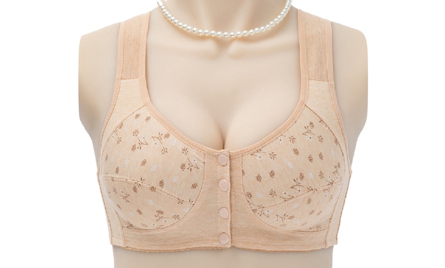 Image 9: Women's Vintage-Effect Floral Front Closure Bra