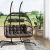 Image 30: Outdoor Cosy Rattan-Effect Hanging Egg Chair with Cushion