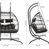 Image 38: Outdoor Cosy Rattan-Effect Hanging Egg Chair with Cushion