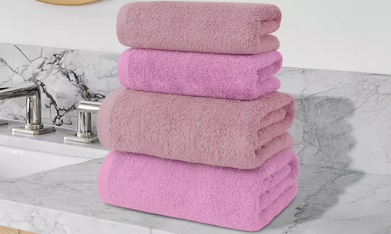 Set di 4 asciugamani da bagno in cotone