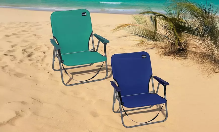 Image 1: Lot de 2 chaises de plage pliables