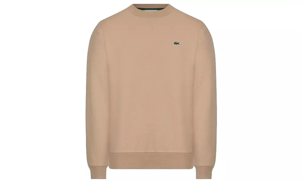 Lacoste sweater met ronde hals en logo van katoenfleece