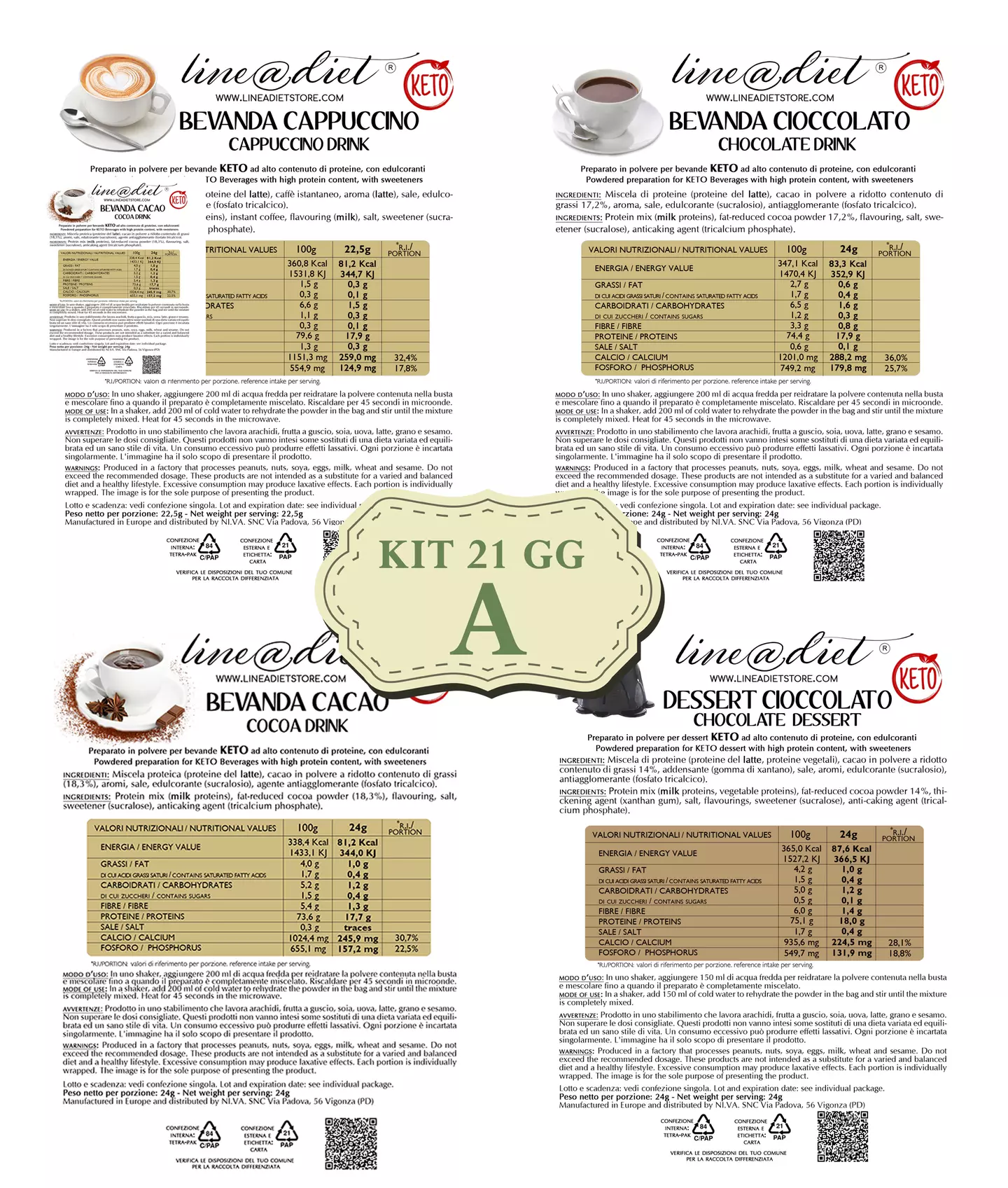 Line@ 21-Tage-Keto-Diät-Box mit 70 Gerichten (50 € / kg)