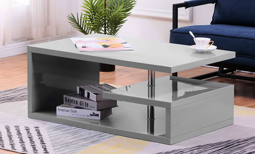 Image 26: High Gloss LED Coffee and Side Table Range