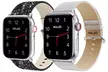 Waloo 2-Pack of Leather Bling and Shiny Brilliance Apple Watch Bands - Second Medium