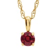 Image 2: 14k yellow gold plated 3 Cttw Round Ruby 18 Inch Necklace.