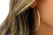 Fine Italian 925 Sterling Silver 65MM Large Oversize Endless Hoop Earrings - Second Medium