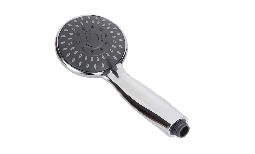 Image 2: Stainless Steel Ultra Luxury Powerful Handheld Shower 5 Spray Setting Controller