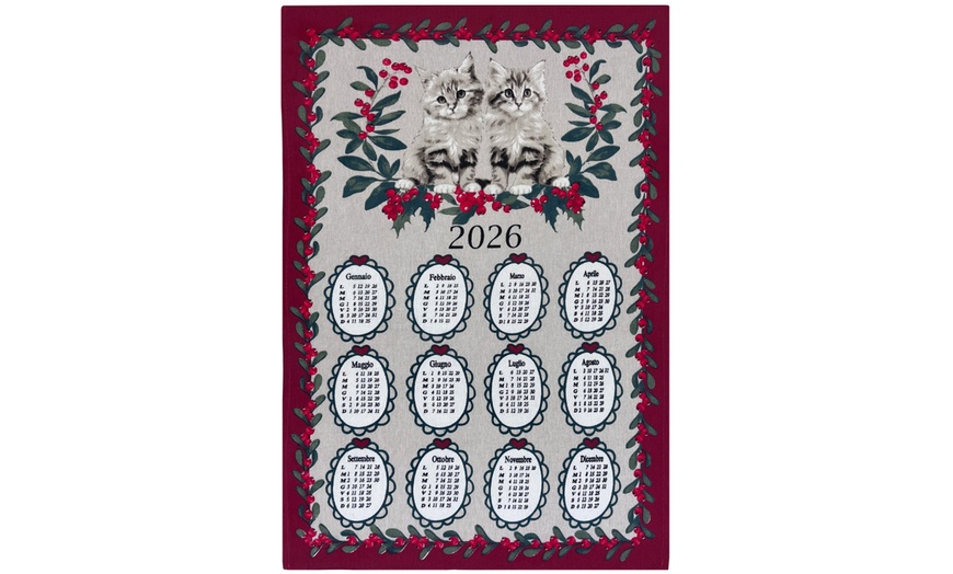 Image 9: Set di 6 o 12 strofinacci da cucina con calendario natalizio 2026