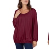 Image 18: Ladies Baggy Fit Ruched Neck Long Sleeve Top