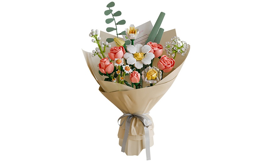Image 2: Wildflower Bouquet Building Blocks, Creative DIY Flower Model Toy Set