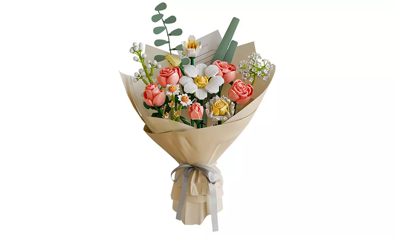 Wildflower Bouquet Building Blocks, Creative DIY Flower Model Toy Set