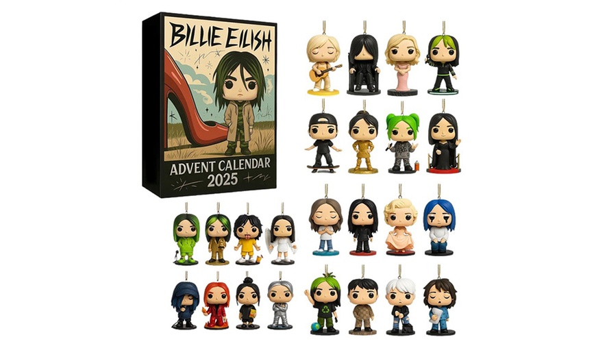 Image 3: Billie Eilish Inspired 2D Advent Calendar, Music-Themed Design