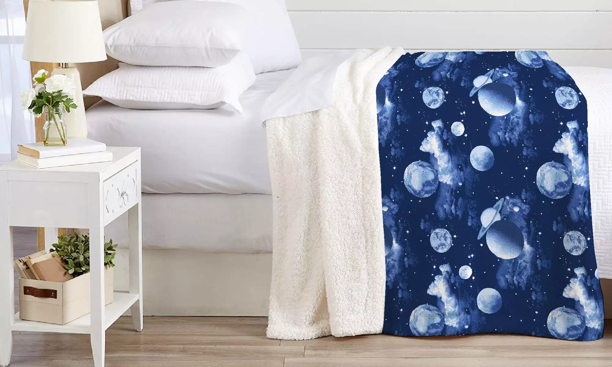 Plaid réversible sherpa et microfibre