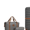 Image 2: KONO 1 or 3-Piece Grey Brown PC Luggage and Travel Bag Set 